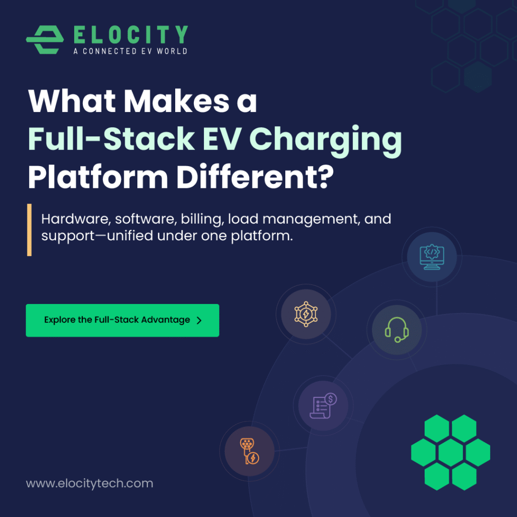 EV charging companies comparison: Elocity full-stack platform vs. hardware-only and software-only providers